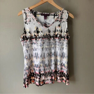 Gloria Vanderbilt Kiera‎ tank top. Embellished. Small. EUC.